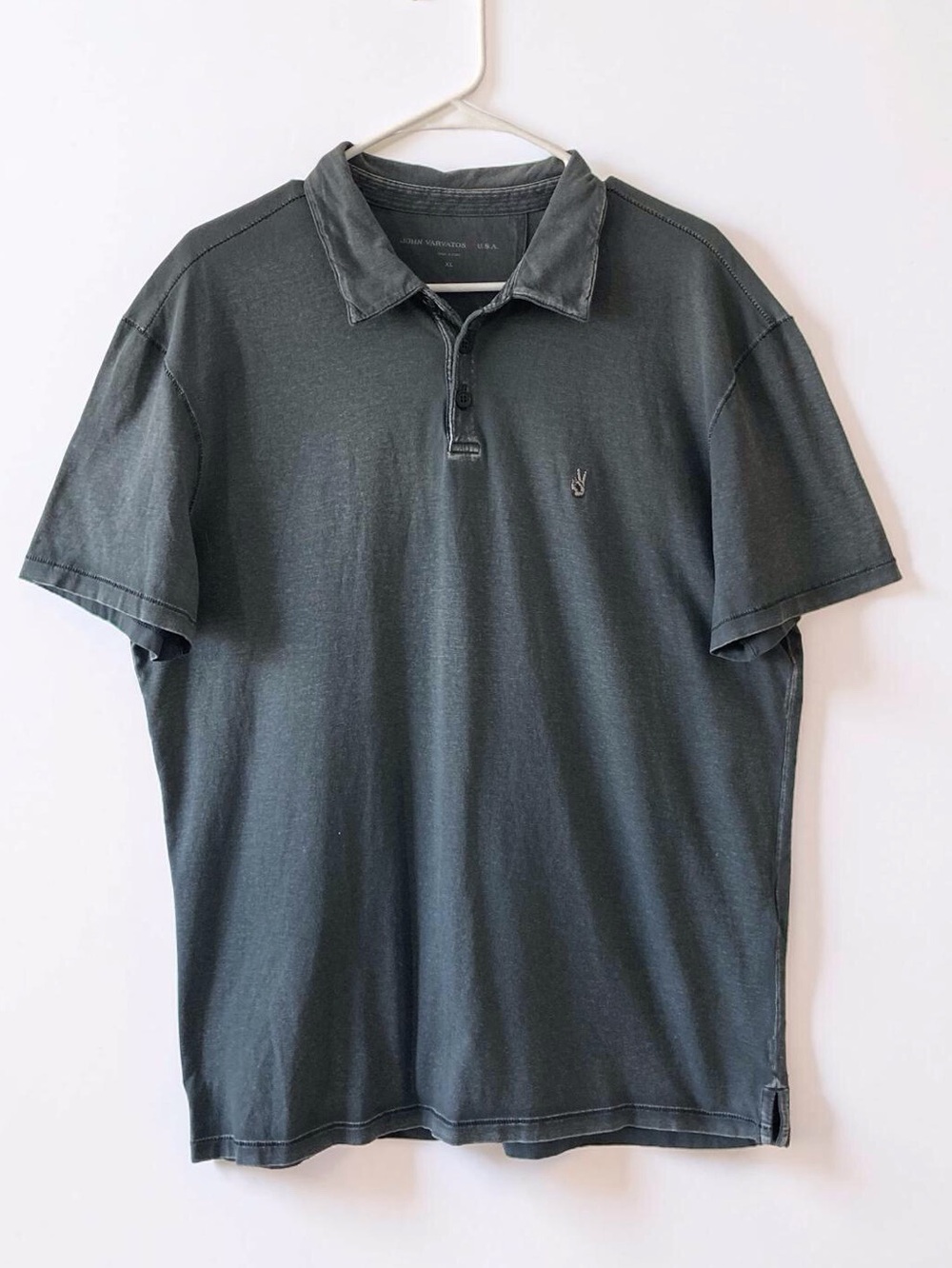 John Varvatos USA Pigment Dye Polo Shirt | gray | XL | Very Good Condition